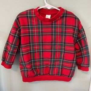 H&M Red and Green Plaid Sweater